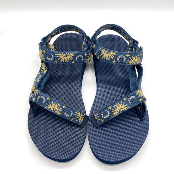 Teva Womens Size 9 Navy Blue Gold Original Universal Sun Moon Celestial Sandals - Picture 3 of 13
